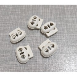 Stoper Çift Delikli 5 adet Beyaz 2.5 cm