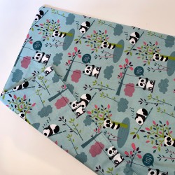 Poplin Kumaş Panda Desen